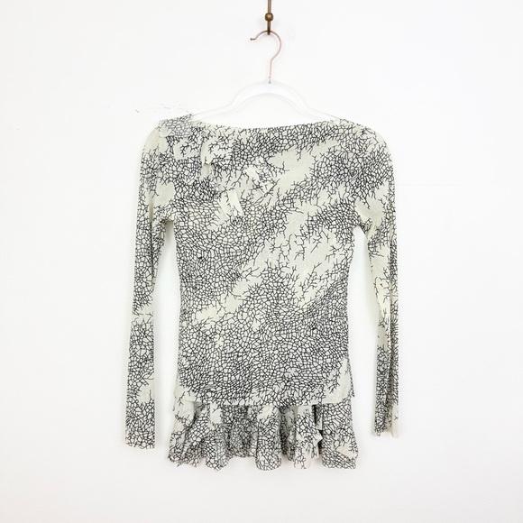 Vintage Vivienne Tam Sheer Mesh Abstract Print Top & Skirt Set